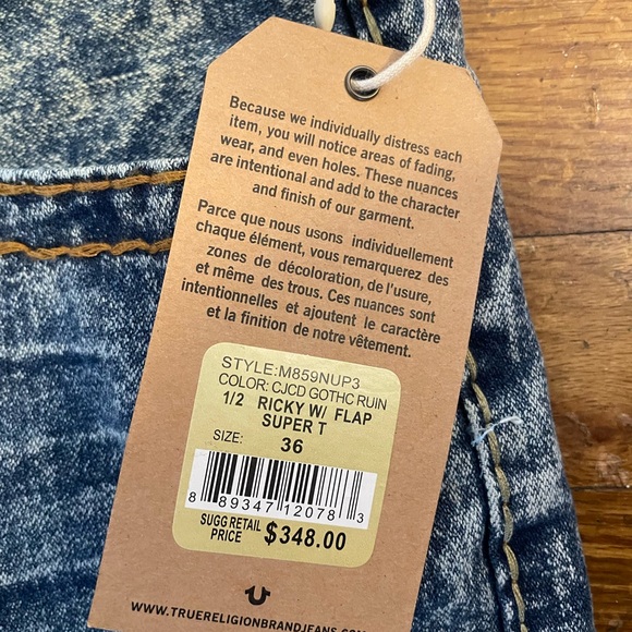 MAKE OFFER True Religion Mens Relaxed Straight Leg Jeans NWT - Picture 7 of 9